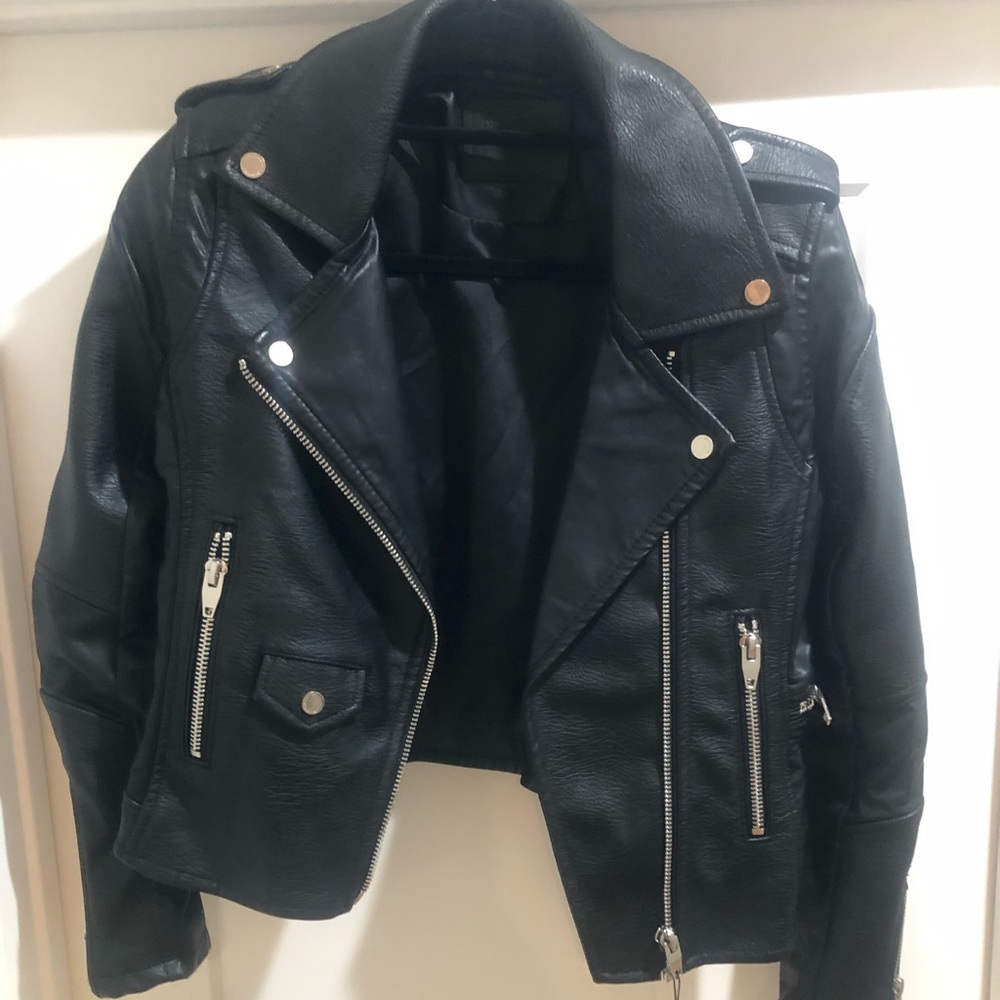 Blank NYC black faux leather moto jacket Nordstrom